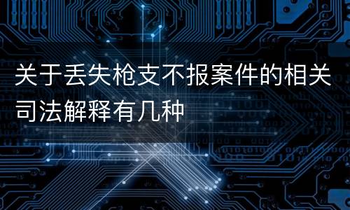 关于丢失枪支不报案件的相关司法解释有几种