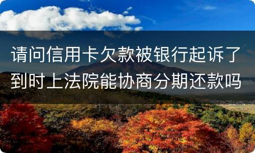 请问信用卡欠款被银行起诉了到时上法院能协商分期还款吗