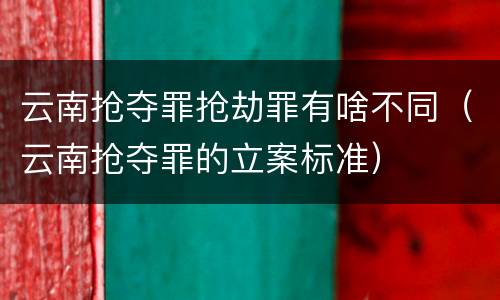 云南抢夺罪抢劫罪有啥不同（云南抢夺罪的立案标准）