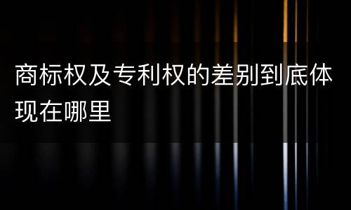 商标权及专利权的差别到底体现在哪里