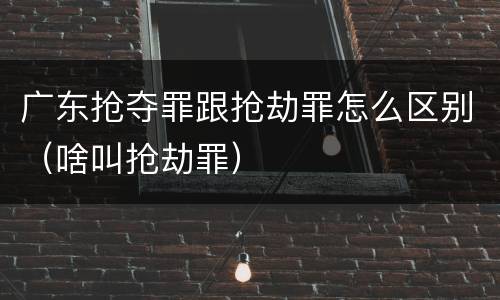 广东抢夺罪跟抢劫罪怎么区别（啥叫抢劫罪）