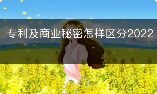 专利及商业秘密怎样区分2022