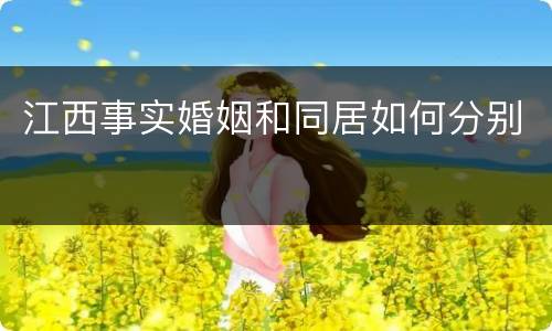 江西事实婚姻和同居如何分别