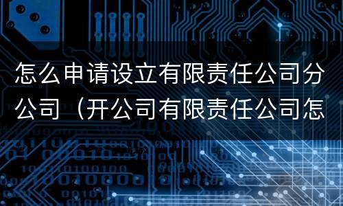 怎么申请设立有限责任公司分公司（开公司有限责任公司怎么申请）