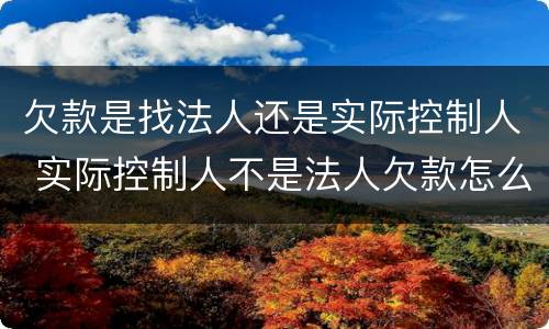欠款是找法人还是实际控制人 实际控制人不是法人欠款怎么办?