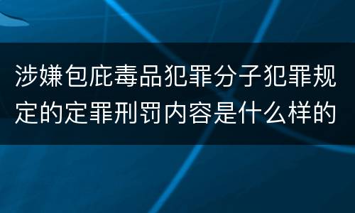 涉嫌包庇毒品犯罪分子犯罪规定的定罪刑罚内容是什么样的