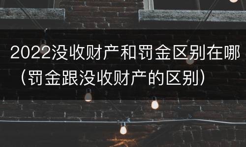 2022没收财产和罚金区别在哪（罚金跟没收财产的区别）