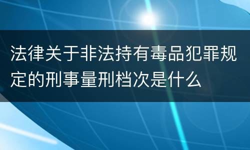 法律关于非法持有毒品犯罪规定的刑事量刑档次是什么