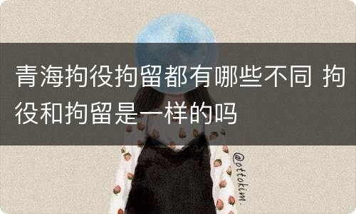 青海拘役拘留都有哪些不同 拘役和拘留是一样的吗