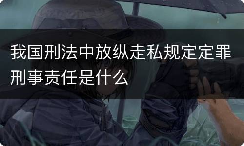我国刑法中放纵走私规定定罪刑事责任是什么