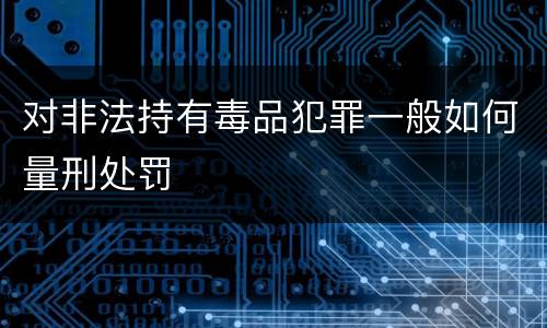 对非法持有毒品犯罪一般如何量刑处罚