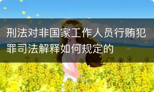 刑法对非国家工作人员行贿犯罪司法解释如何规定的