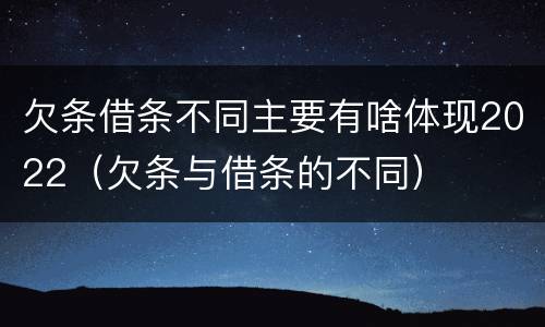 欠条借条不同主要有啥体现2022（欠条与借条的不同）