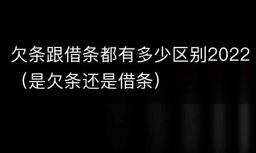 欠条跟借条都有多少区别2022（是欠条还是借条）