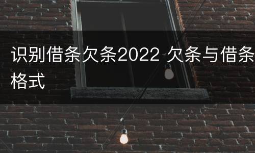 识别借条欠条2022 欠条与借条格式