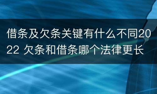 借条及欠条关键有什么不同2022 欠条和借条哪个法律更长