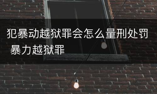 犯暴动越狱罪会怎么量刑处罚 暴力越狱罪