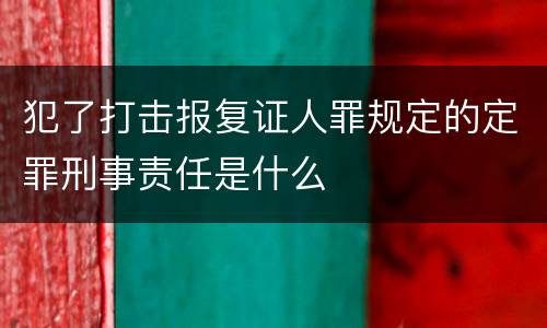 犯了打击报复证人罪规定的定罪刑事责任是什么