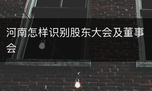 河南怎样识别股东大会及董事会