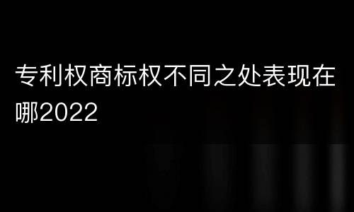 专利权商标权不同之处表现在哪2022