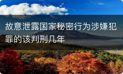 故意泄露国家秘密行为涉嫌犯罪的该判刑几年
