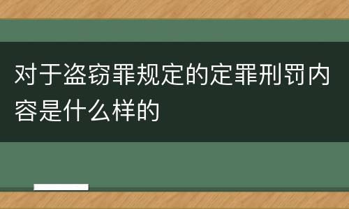 对于盗窃罪规定的定罪刑罚内容是什么样的