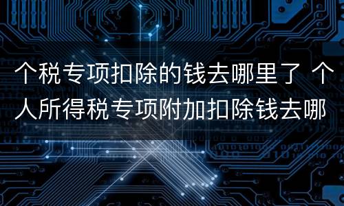 个税专项扣除的钱去哪里了 个人所得税专项附加扣除钱去哪儿