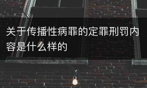关于传播性病罪的定罪刑罚内容是什么样的