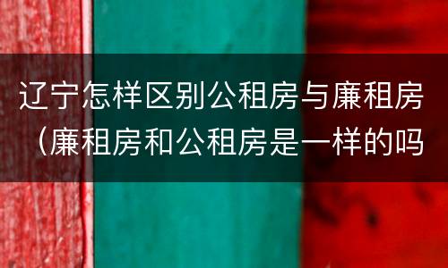 辽宁怎样区别公租房与廉租房（廉租房和公租房是一样的吗）