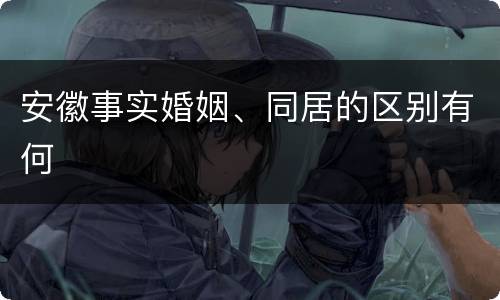 安徽事实婚姻、同居的区别有何