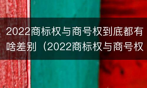 2022商标权与商号权到底都有啥差别（2022商标权与商号权到底都有啥差别呢）
