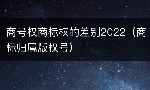 商号权商标权的差别2022（商标归属版权号）