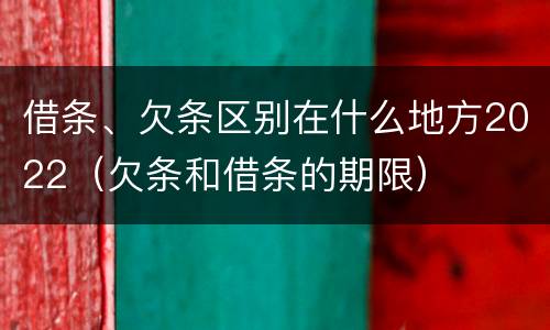 借条、欠条区别在什么地方2022（欠条和借条的期限）
