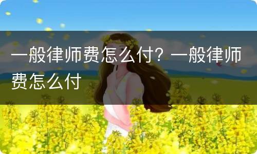 一般律师费怎么付? 一般律师费怎么付