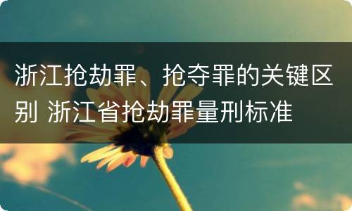 浙江抢劫罪、抢夺罪的关键区别 浙江省抢劫罪量刑标准