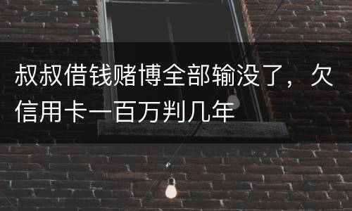 叔叔借钱赌博全部输没了,欠信用卡一百万判几年