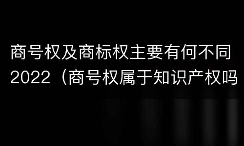 商号权及商标权主要有何不同2022（商号权属于知识产权吗）