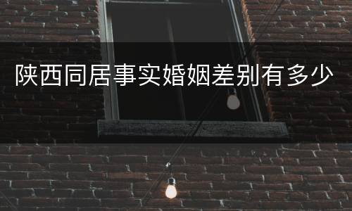 陕西同居事实婚姻差别有多少