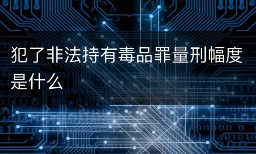 犯了非法持有毒品罪量刑幅度是什么