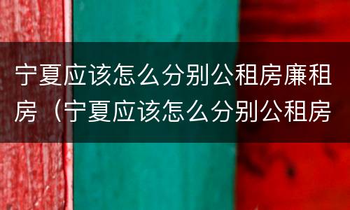 宁夏应该怎么分别公租房廉租房（宁夏应该怎么分别公租房廉租房呢）