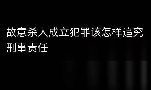 故意杀人成立犯罪该怎样追究刑事责任