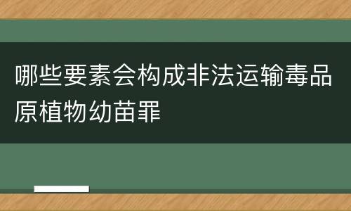 哪些要素会构成非法运输毒品原植物幼苗罪