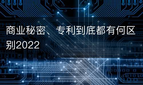 商业秘密、专利到底都有何区别2022