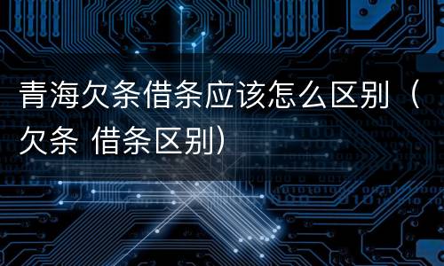 青海欠条借条应该怎么区别（欠条 借条区别）