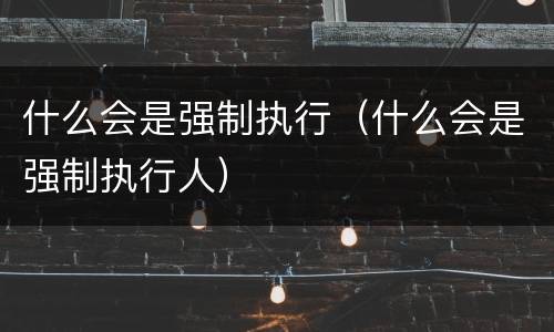 什么会是强制执行（什么会是强制执行人）