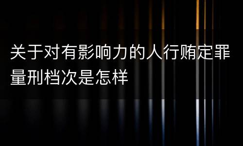 关于对有影响力的人行贿定罪量刑档次是怎样
