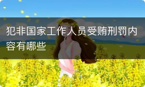 犯非国家工作人员受贿刑罚内容有哪些