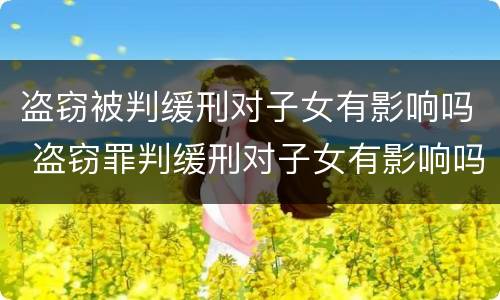 盗窃被判缓刑对子女有影响吗 盗窃罪判缓刑对子女有影响吗