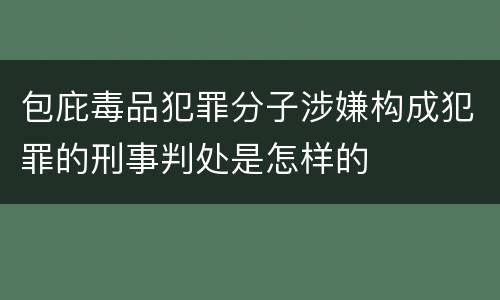 包庇毒品犯罪分子涉嫌构成犯罪的刑事判处是怎样的