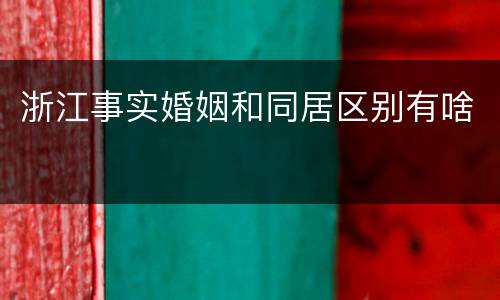 浙江事实婚姻和同居区别有啥